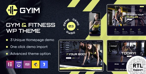 Gyim – Gym and Fitness WordPress Theme + RTL
